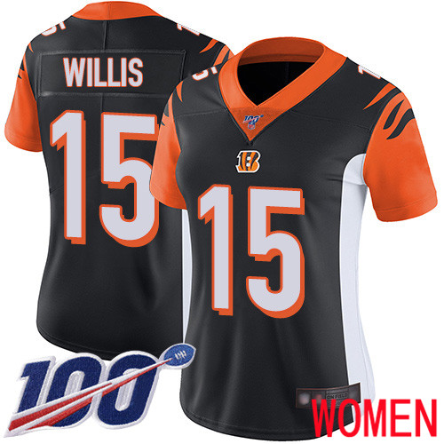 Cincinnati Bengals Limited Black Women Damion Willis Home Jersey NFL Footballl #15 100th Season Vapor Untouchable